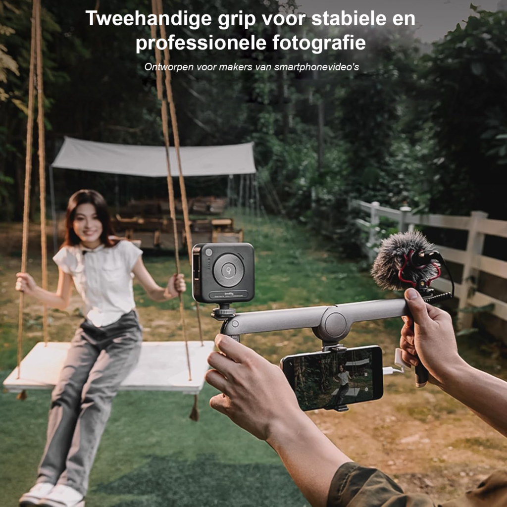Smartphone Video Rig Opvouwbaar - Handheld Stabilizer Cage voor Vloggen en Video Opnames - Universele Telefoonhouder voor iPhone, Samsung en Android
