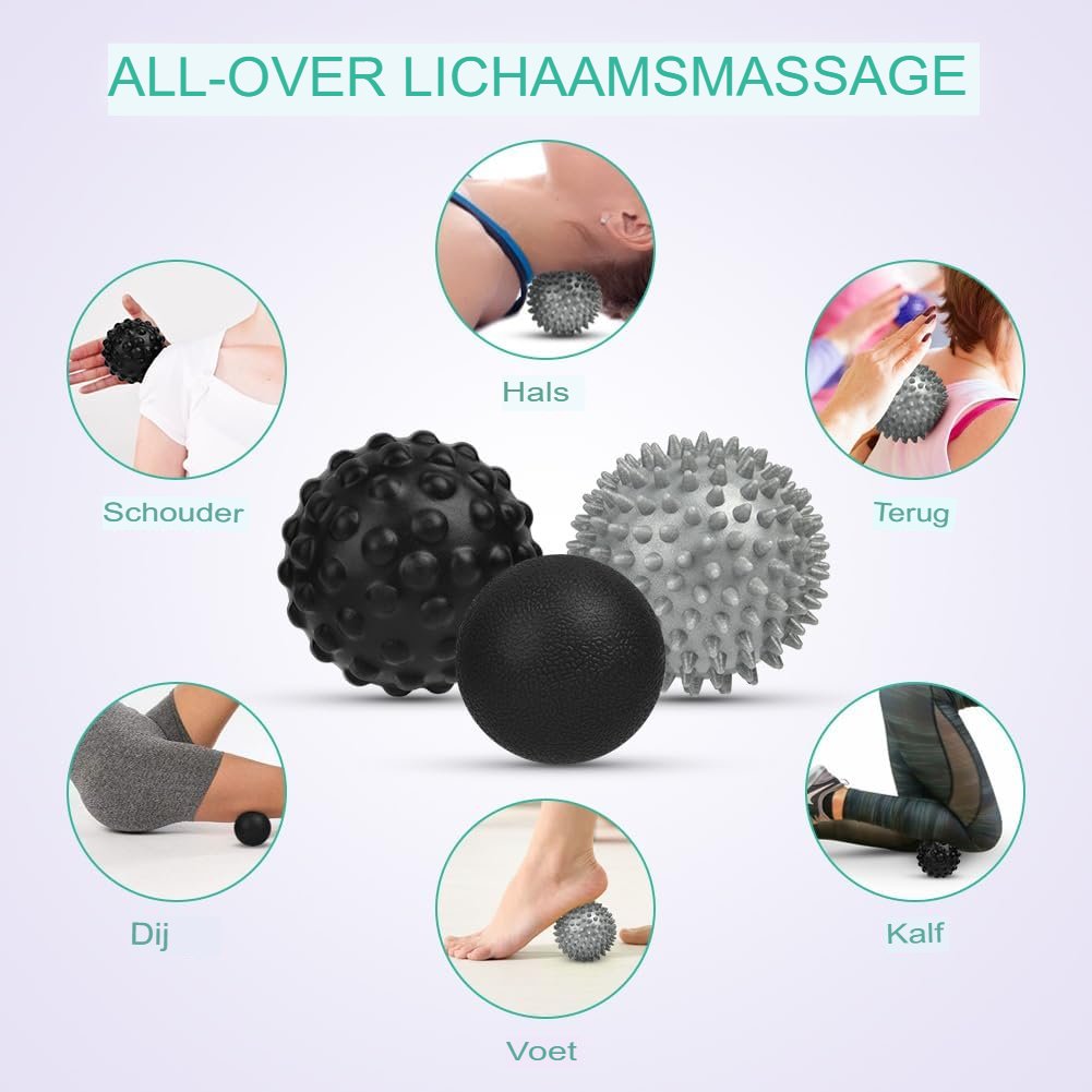 Massagekogelset voor fysiotherapie en triggerpoint massage
