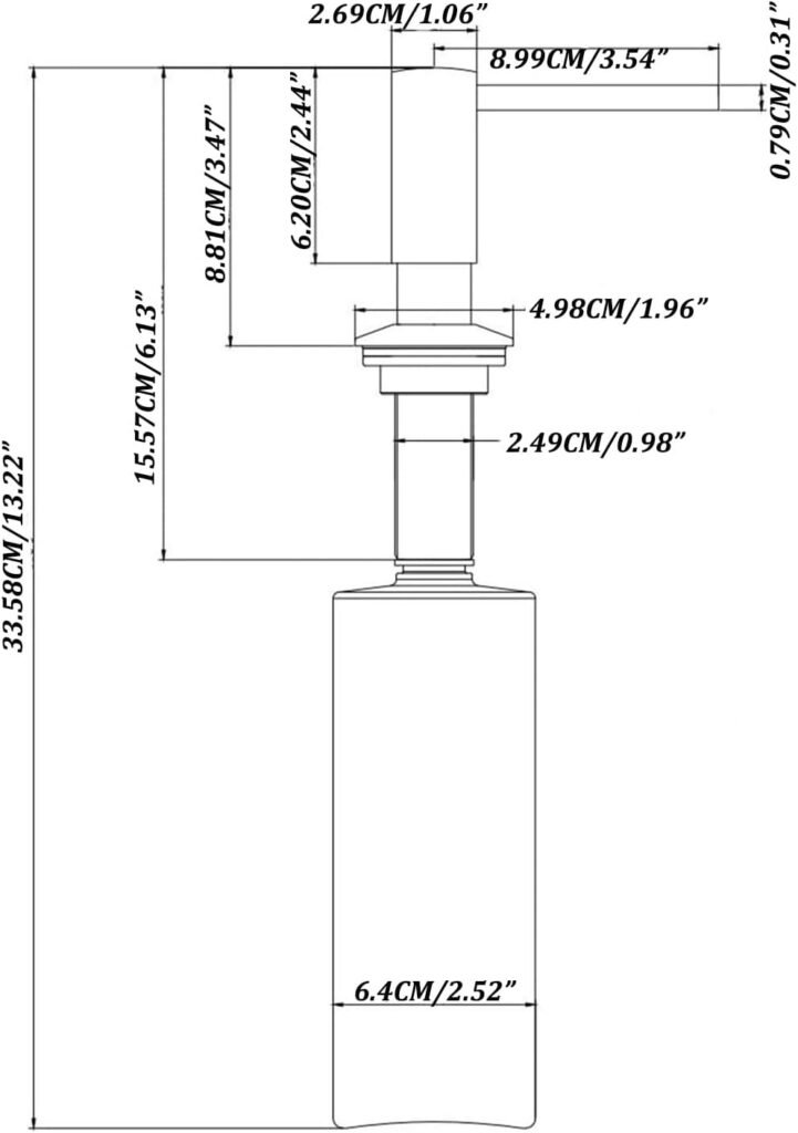 Zeepdispenser met Drukpomp - Koperen Aanrecht Dispenser - 500 ml Inhoud - 360 graden Draaibare Pomp