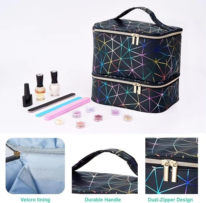 Grote cosmetica tas met make-up organizer en nagellak opbergruimte voor schoonheidsproducten