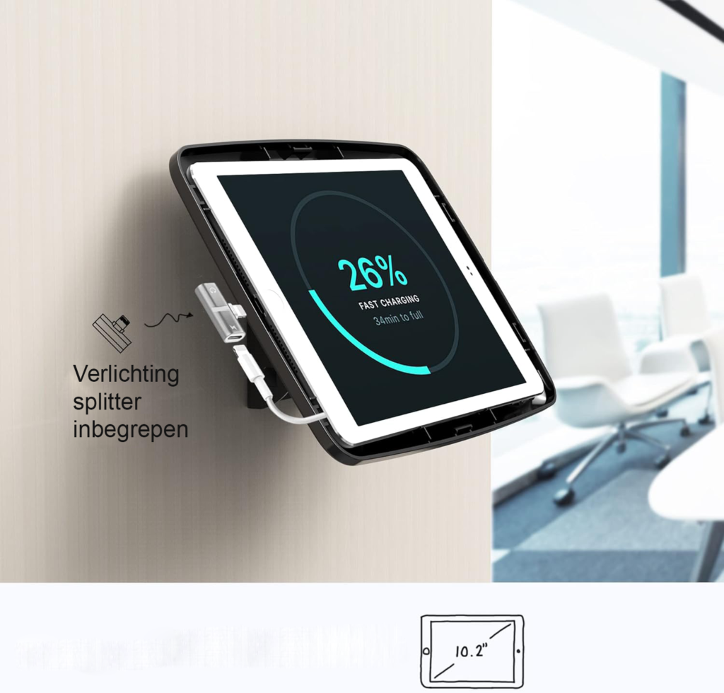 Anti-diefstal iPad wandhouder 10,2 inch voor iPad 7e, 8e en 9e generatie