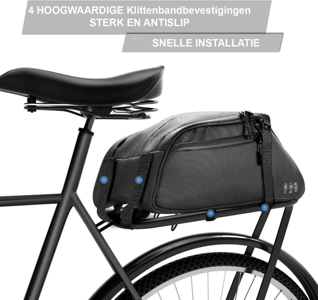 Fietstas voor Bagagedrager 8 Liter - Waterdichte Bagagedragertas - Reflecterend en Multifunctioneel - Met Regenhoes