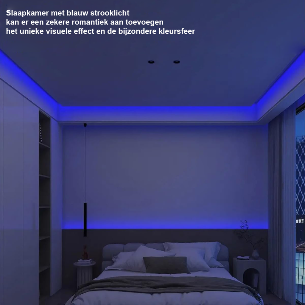 Blauwe LED strip 12V 5 meter, zelfklevend en flexibel, 3 mm breed voor binnengebruik en decoratie