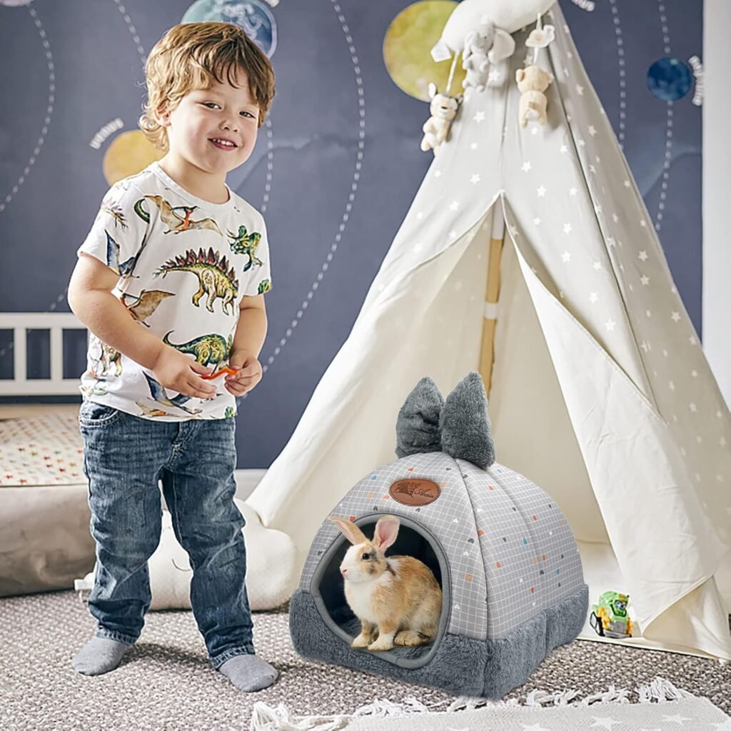 Cavia bed en schuilplaats voor konijnen en kleine dieren, zacht en warm huisdierenbed
