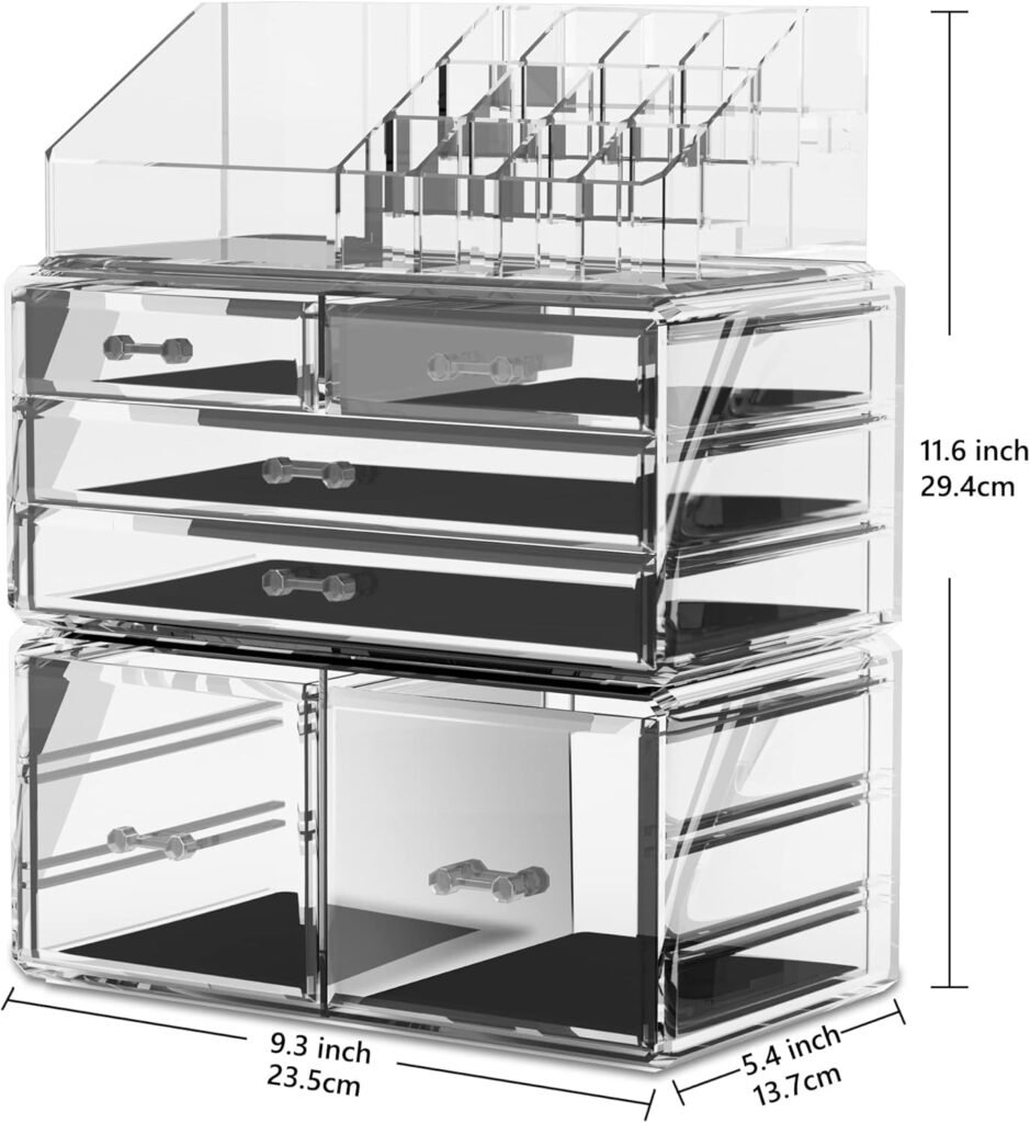 Transparante make-up organizer met opberglades voor cosmetica en beautyproducten