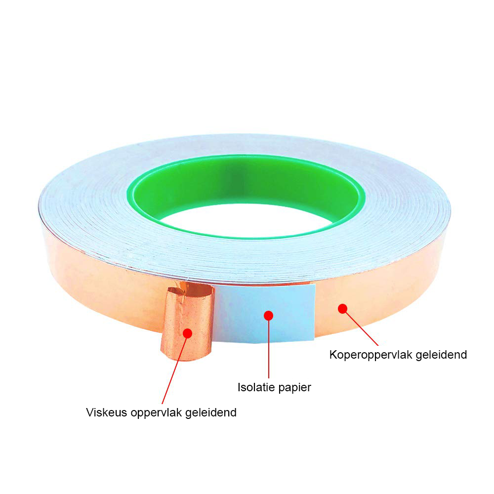 Zelfklevende kopertape 50 m x 20 mm voor EMI-afscherming, elektronica, knutselprojecten en glasbewerking