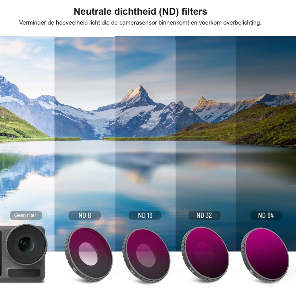 Set van 5 ND-filters met CPL, ND8, ND16, ND32 en ND64 voor fotografie