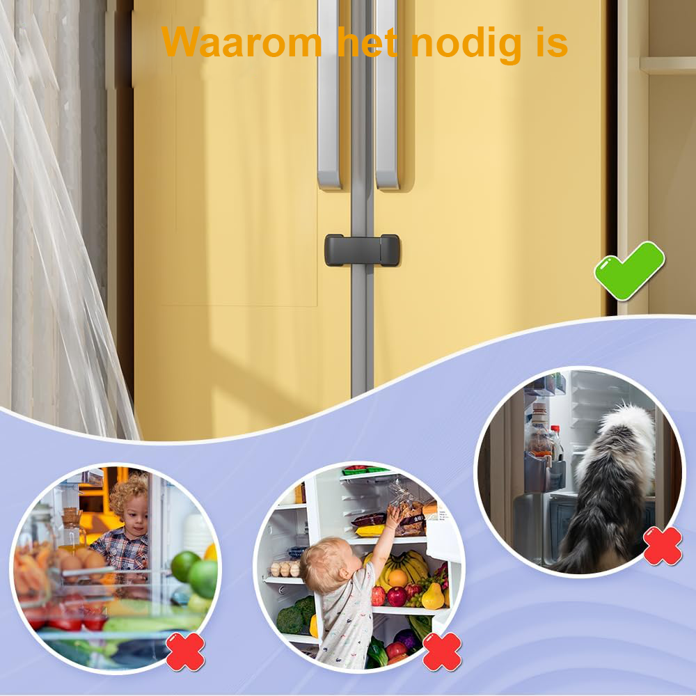 Zelfklevend kinderslot voor kastjes en laden zonder boren