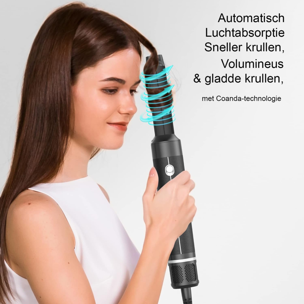 4-in-1 airstyler met föhn, diffuser, krultang en stylingborstel