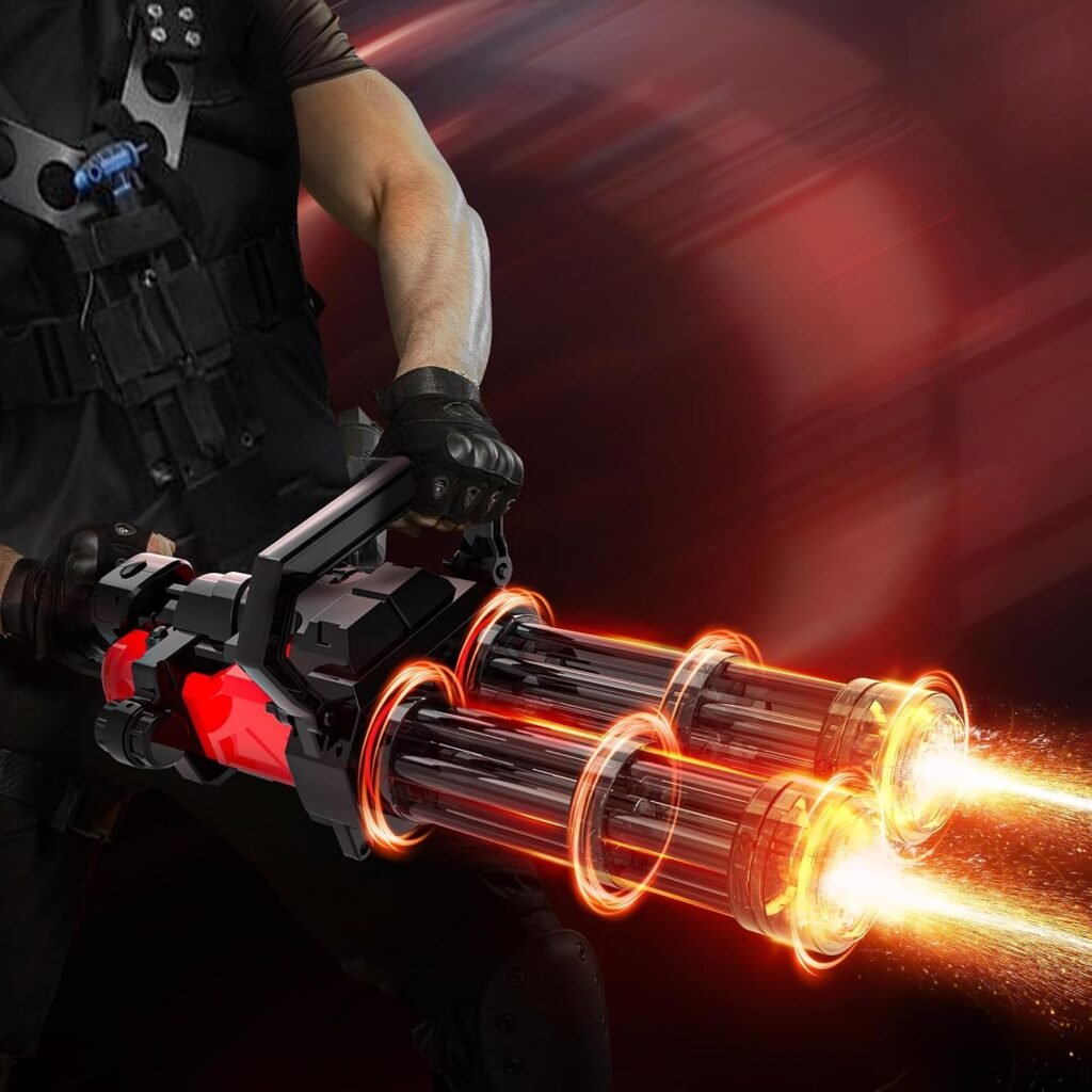 Elektrisch waterpistool met dubbele Gatling, licht- en geluidseffecten en 3000 ml watertank