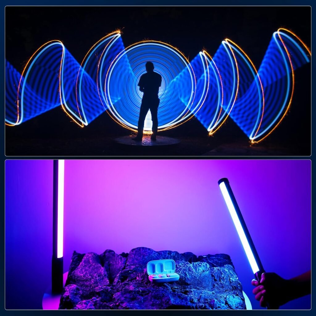 Draagbare RGB videolichtstick 10W voor fotografie en portretverlichting, 2500K-9000K, met 3300mAh batterij