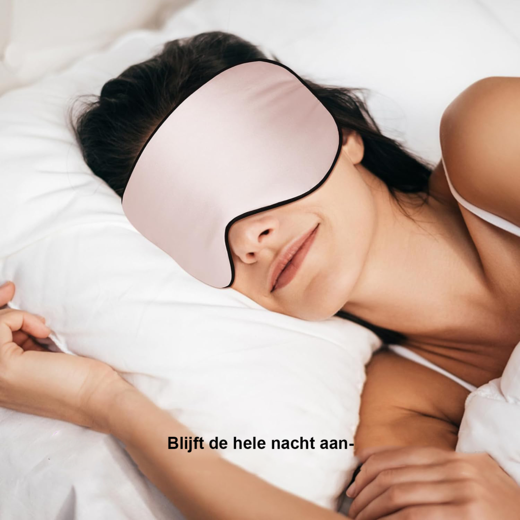 Verstelbaar zijden slaapmasker van 100% moerbeizijde in perzikroze voor dames en heren