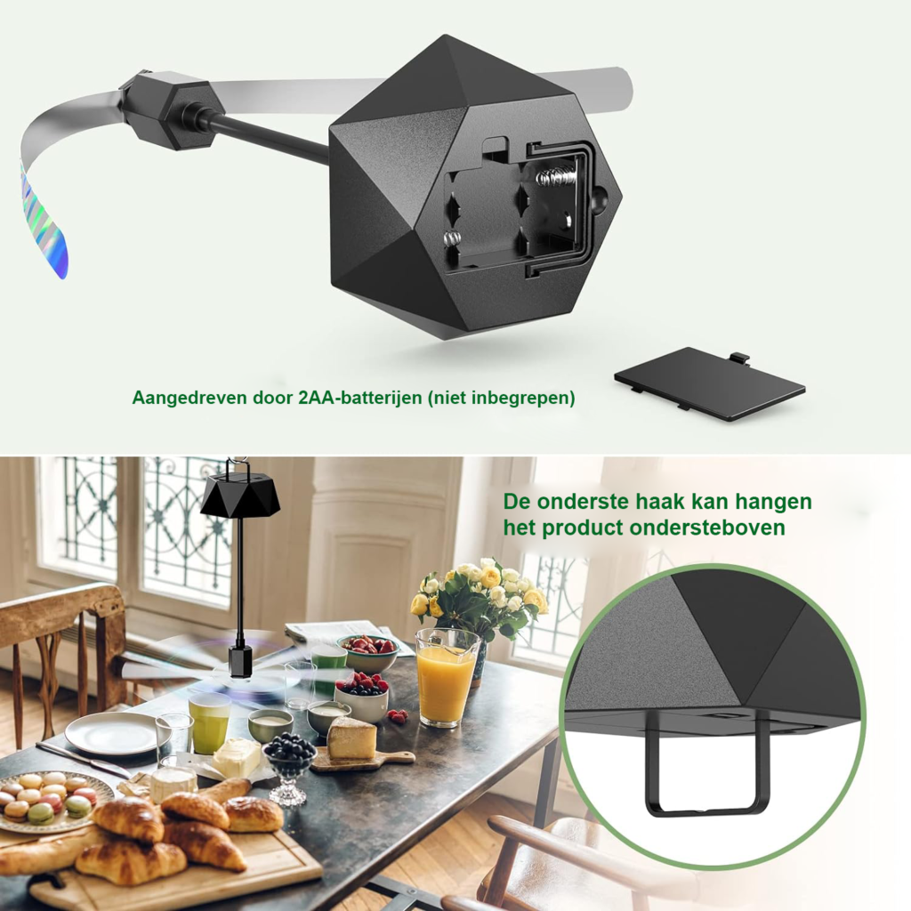 USB vliegenverjager voor op tafel, draagbaar en USB-aangedreven