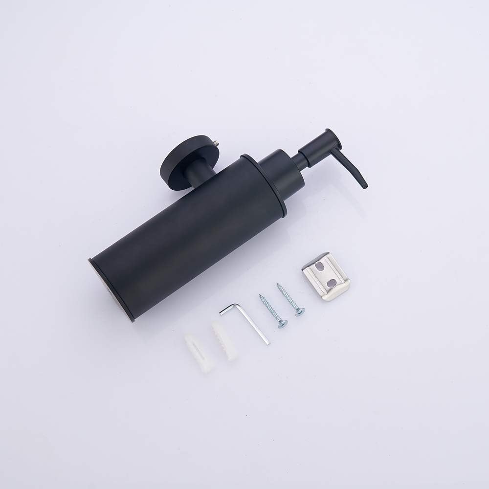 Zwarte RVS zeepdispenser voor wandmontage, ronde zeepdispenser voor badkamer en keuken