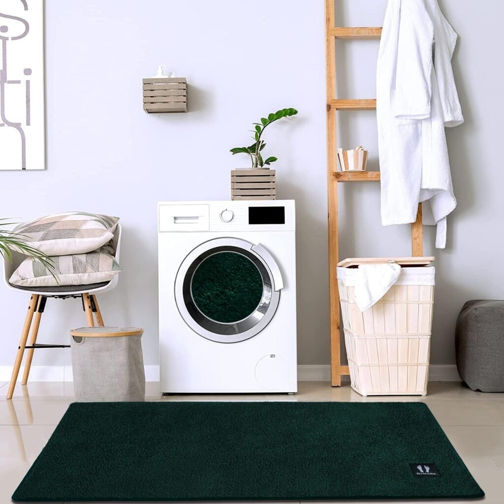 Groene badmat 40 x 120 cm van microvezel, antislip en wasbaar, voor badkamer en douche 恒一