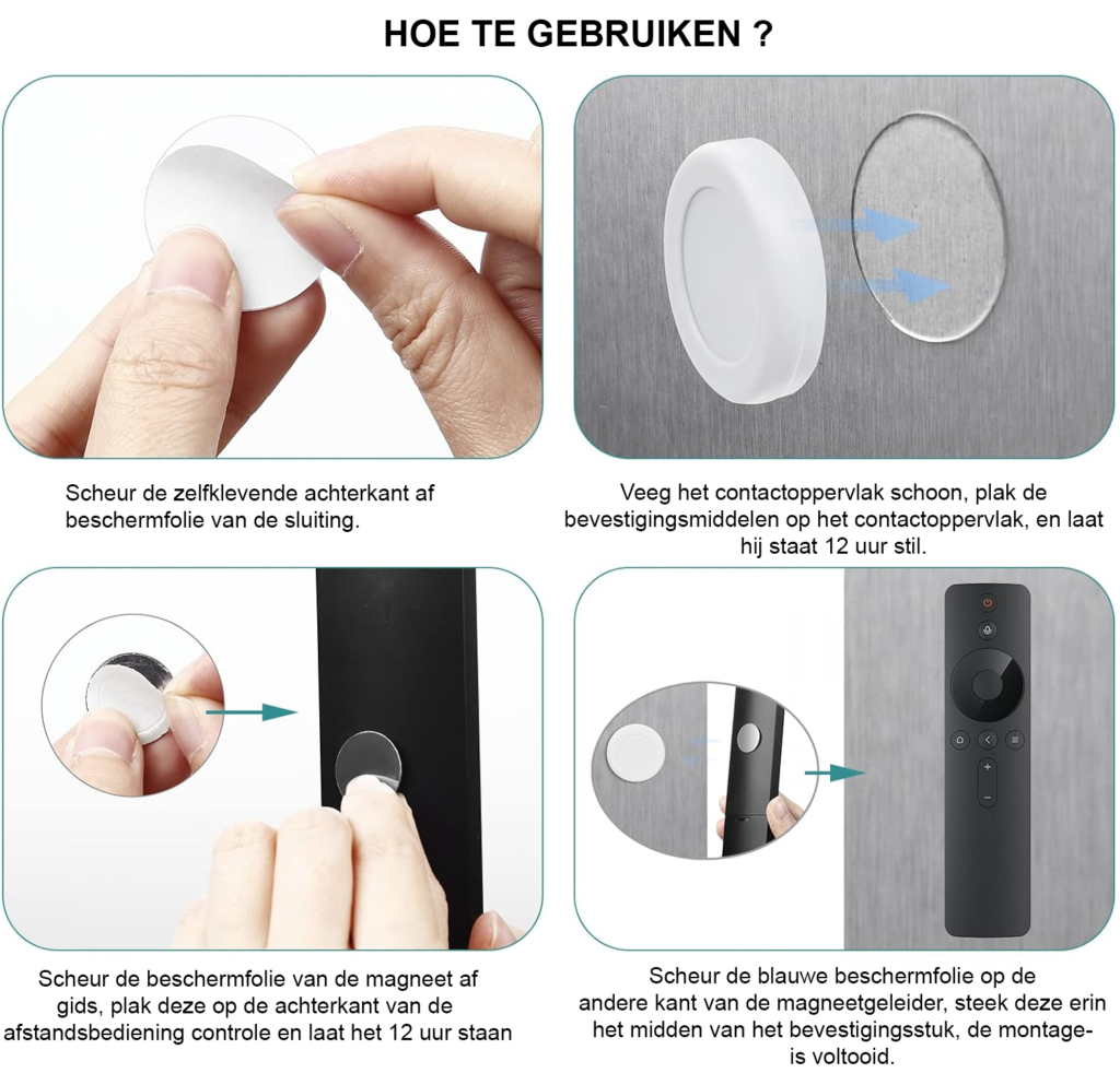 Muurbevestigde afstandsbedieninghouder en telefoonoplaadorganizer voor ruimtebesparend opbergen