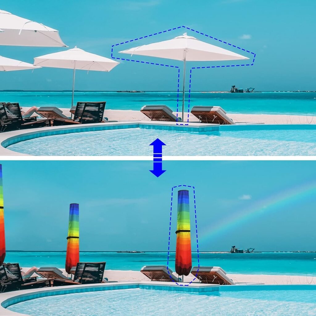 Parasolhoes 420D met telescopische stok - waterdichte beschermhoes voor parasols van 2,4 tot 3,4 meter