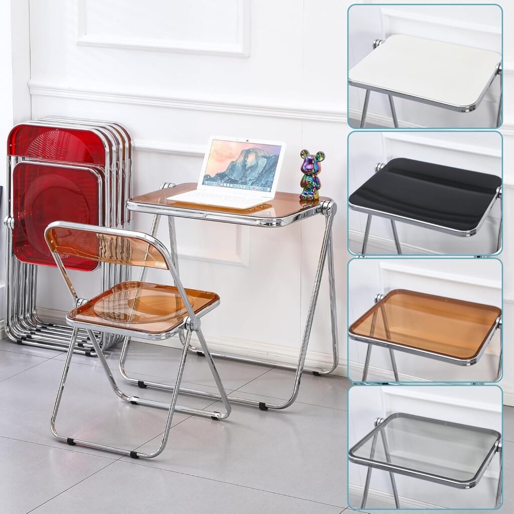 Vouwtafel Acryl - Opvouwbaar Klein Bureau - Transparante Tafel voor Thuis en Kantoor - Zonder Montage