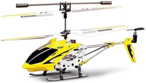 Mini RC helikopter met afstandsbediening, gele 3-kanaals indoor speelgoedhelikopter met gyroscoopstabilisatie en LED-verlichting
