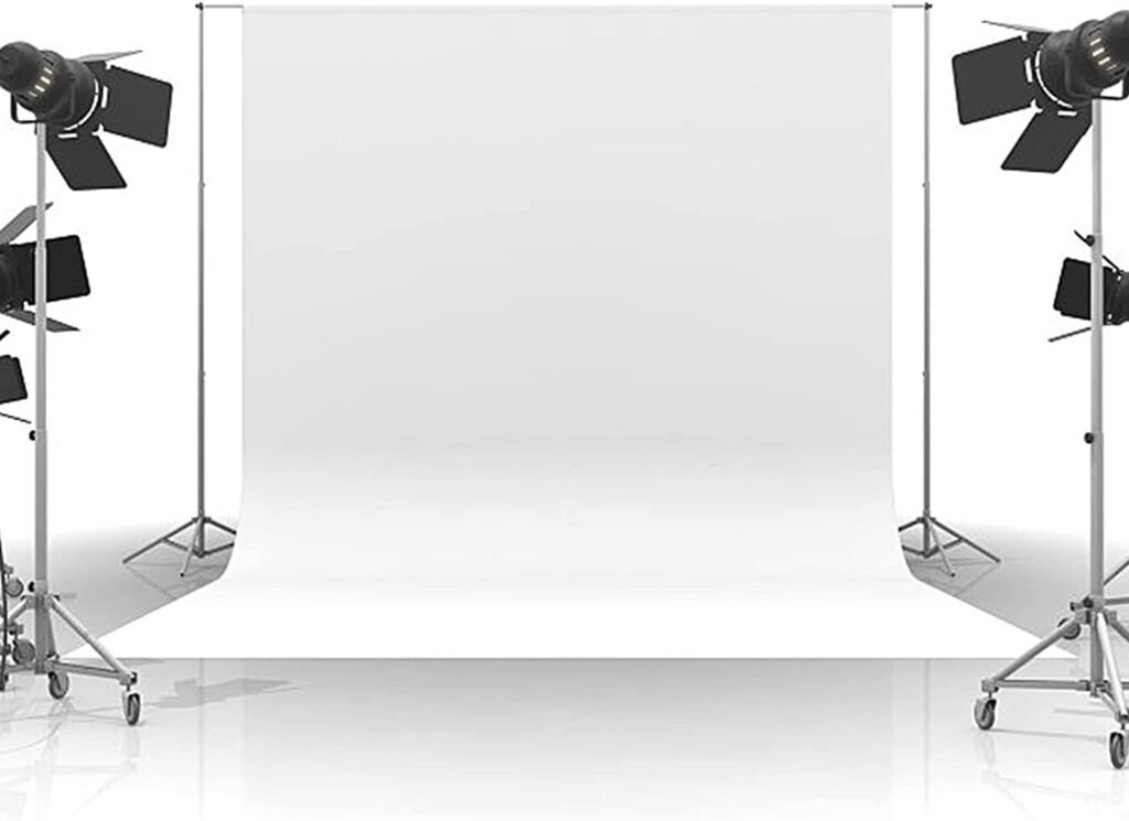 Witte fotografie achtergrond van 3 x 2 meter met polyester doek en clips