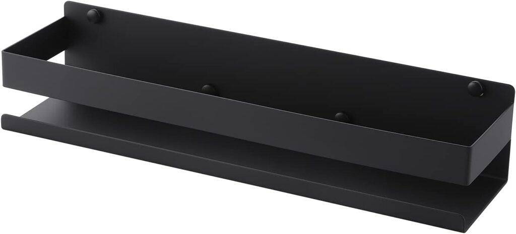 Zwarte doucheplank voor wandmontage van 40 cm, schroefgemonteerde badkamerplank met ruime opbergruimte