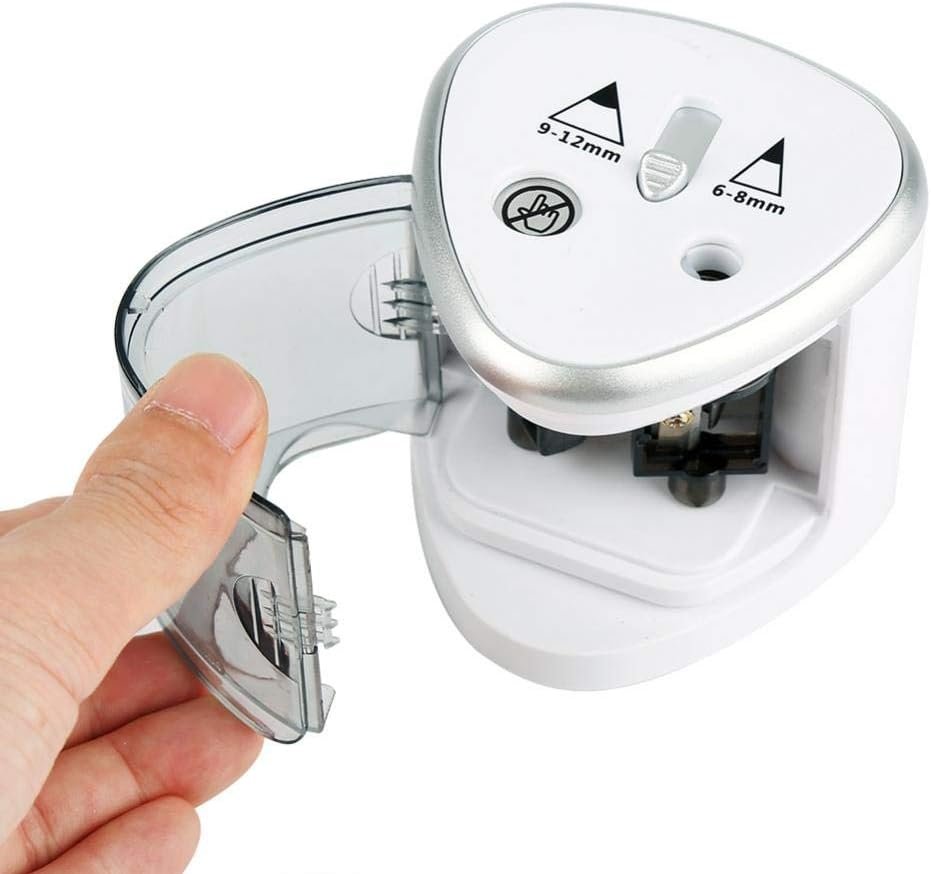 Elektrische puntenslijper met sterke motor, automatische stopfunctie en geschikt voor diverse potloodmaten