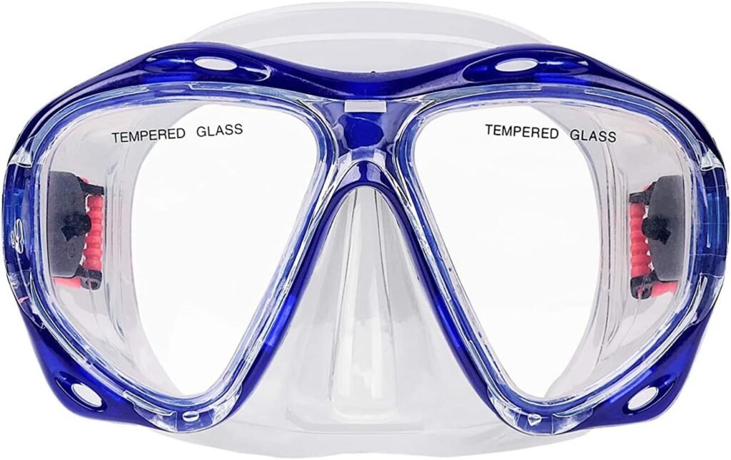 Volwassen snorkelmasker met anti-fog gehard glas en neusbedekking