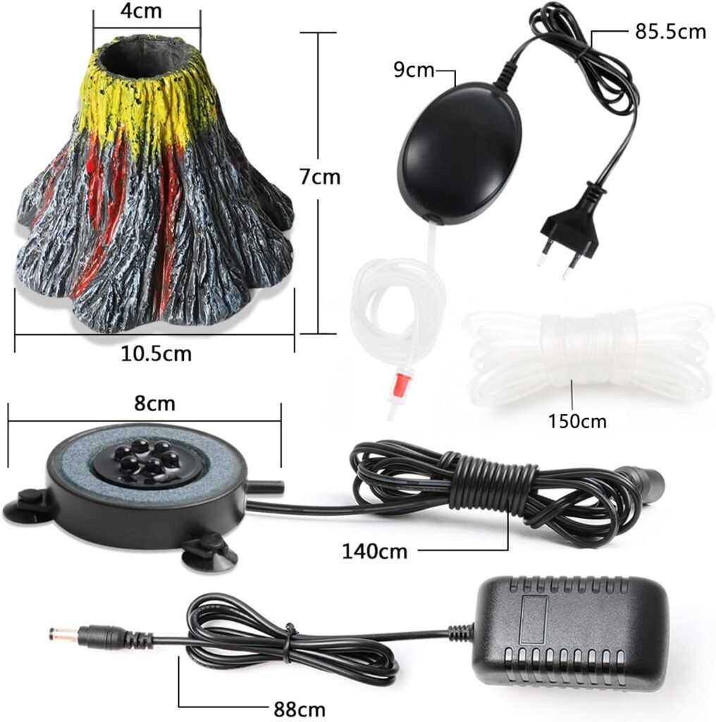 Aquarium ornament met luchtpomp en LED-verlichting als decoratie voor aquarium
