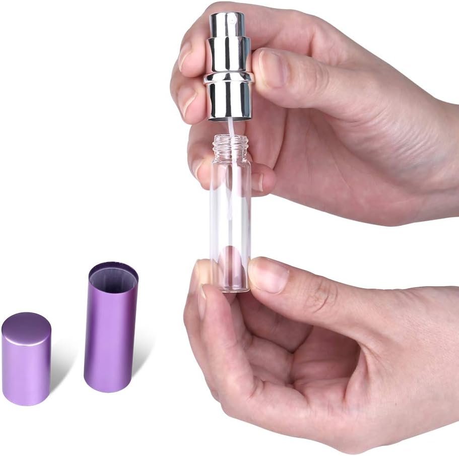 Hervulbare verstuiverflessen 5 ml set van 3 voor parfum en cosmetica, donkerblauw met UV-bescherming