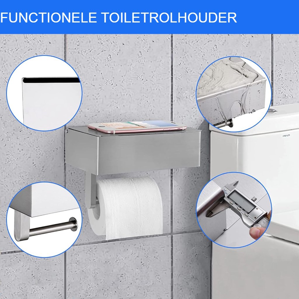 Zelfklevende toiletpapierhouder voor badkamer met toiletrolhouder strip