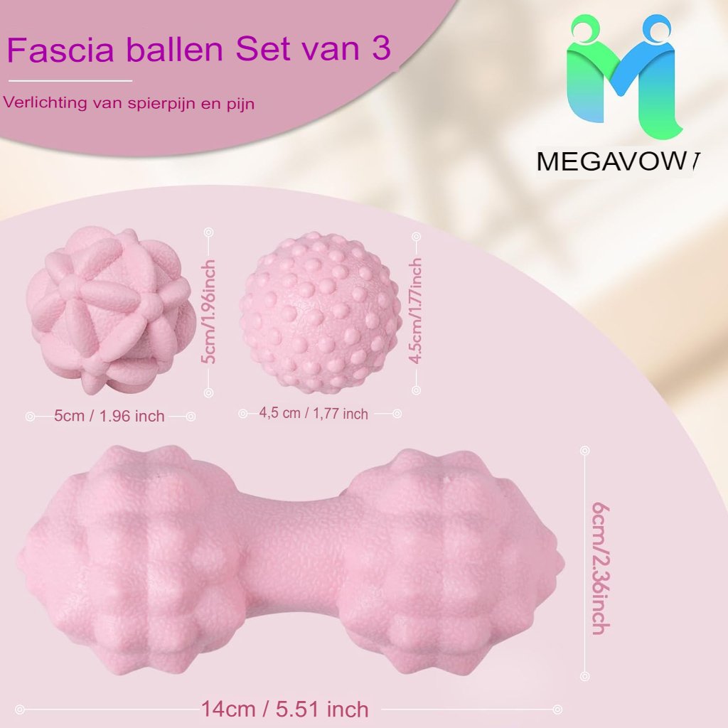 Diepe weefselmassage ballen set van 2 voor triggerpoint en myofasciale massage