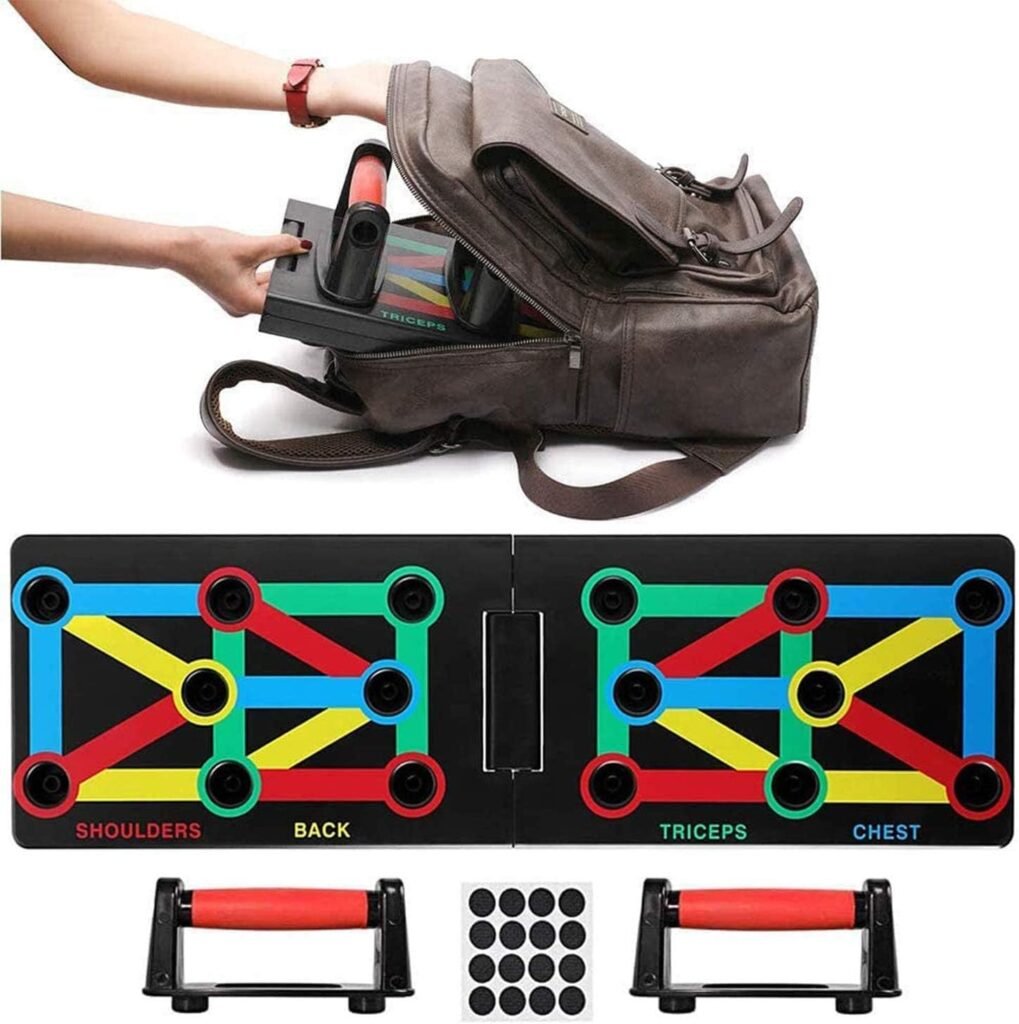 Push-Up Board - Opvouwbaar Fitnessboard - Kleurgecodeerde Handgrepen - Compact en Draagbaar Trainingsaccessoire