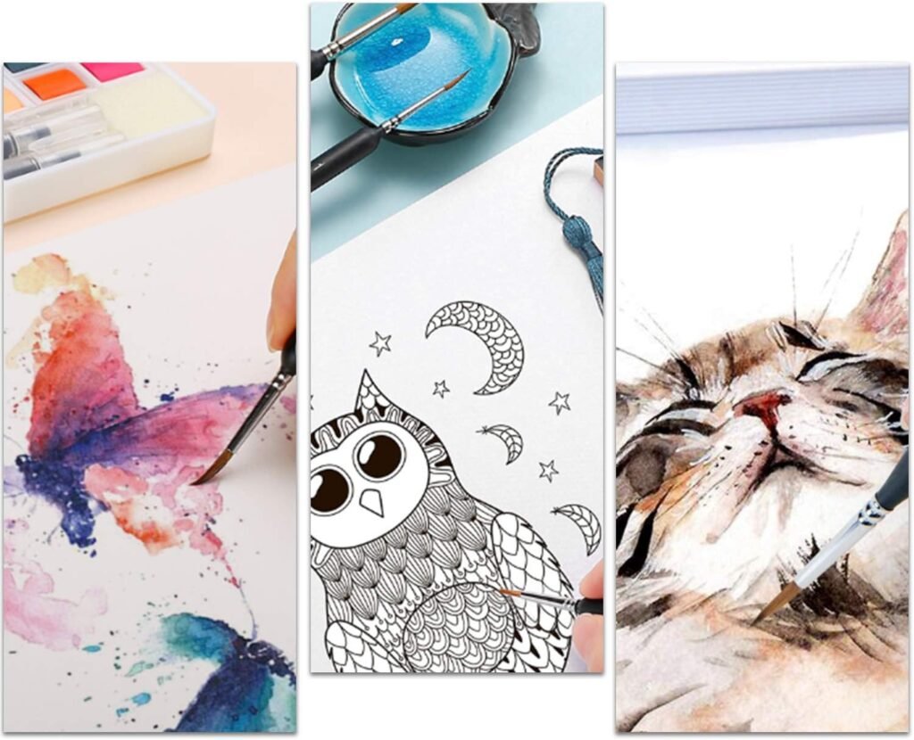 Schilderpenselen set voor acrylverf met nylon haren, 10-delig voor volwassenen en kinderen
