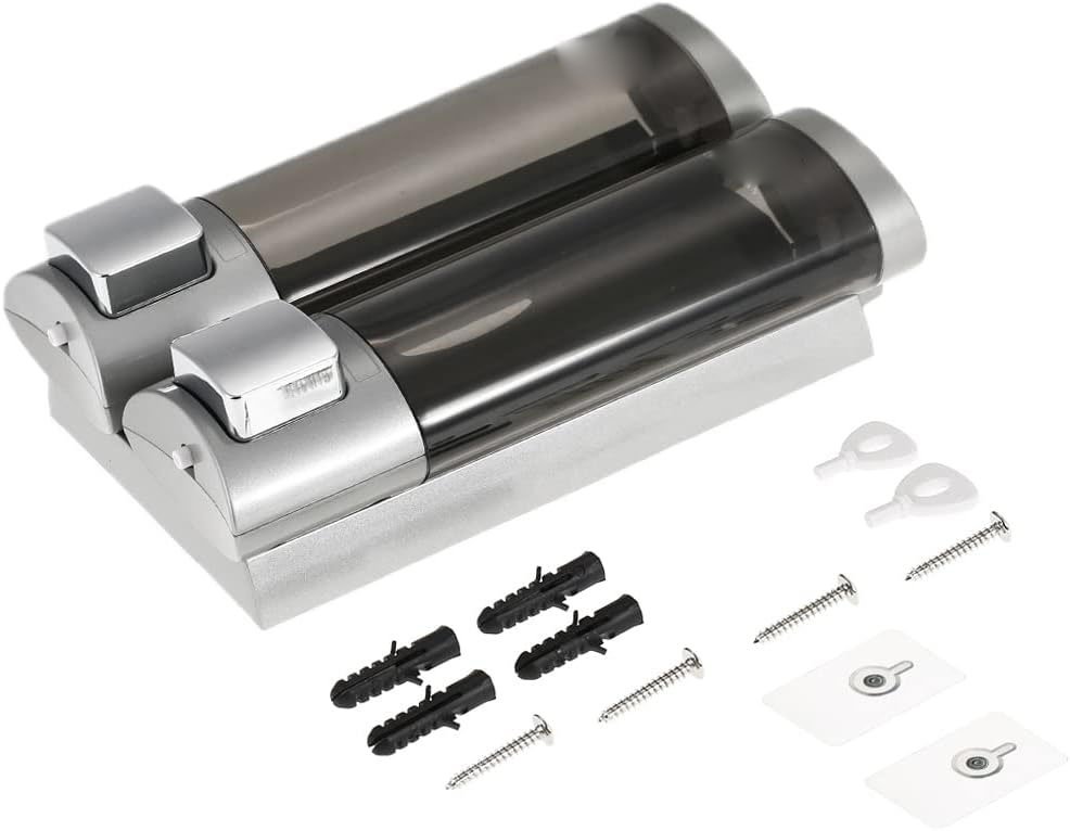 Wandgemonteerde zwarte handzeepdispenser voor vloeibare zeep