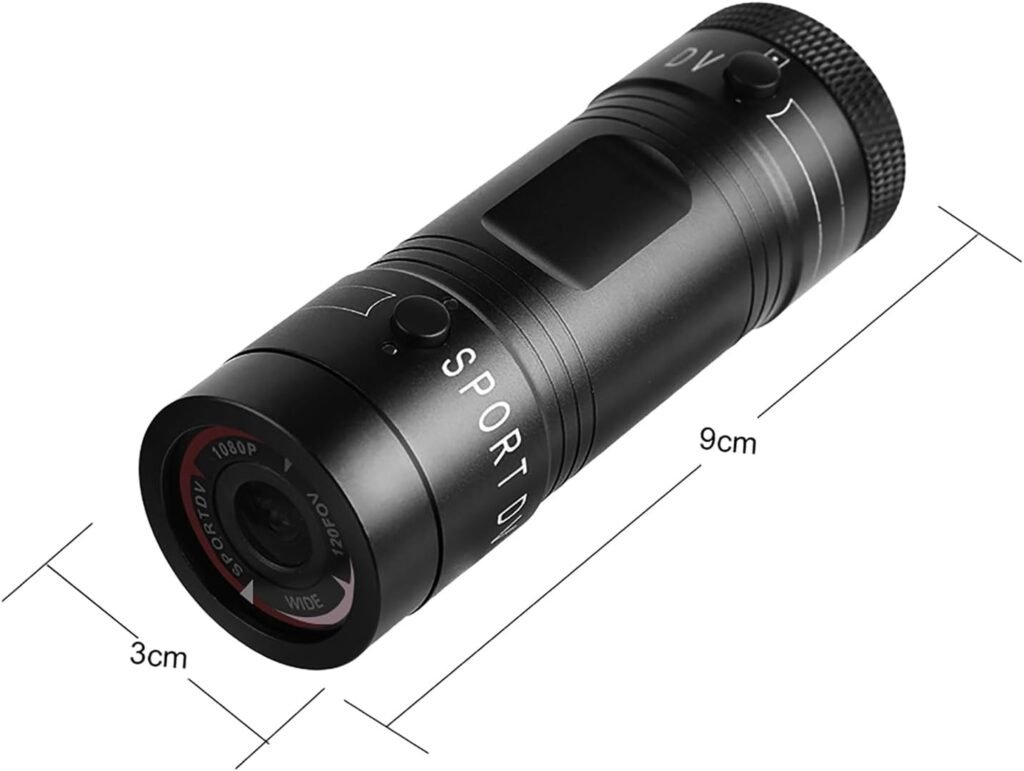 Sportcamera met groothoeklens voor Full HD-opnames, compact, draagbaar en waterdicht, geschikt voor sportfietsen