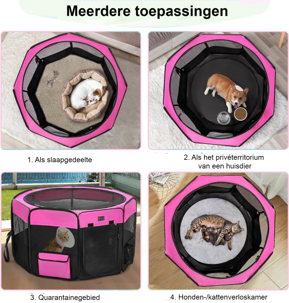 Opvouwbare waterdichte puppyren voor kleine honden en huisdieren met ritsen voor binnen, buiten en reizen