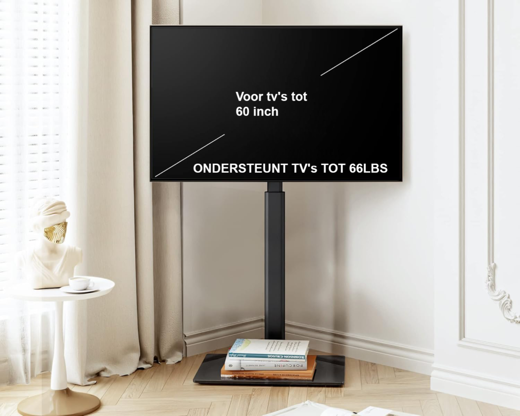Draaibare verstelbare TV vloerstandaard voor 32-60 inch LCD, LED en OLED TV's, VESA 600x400 mm
