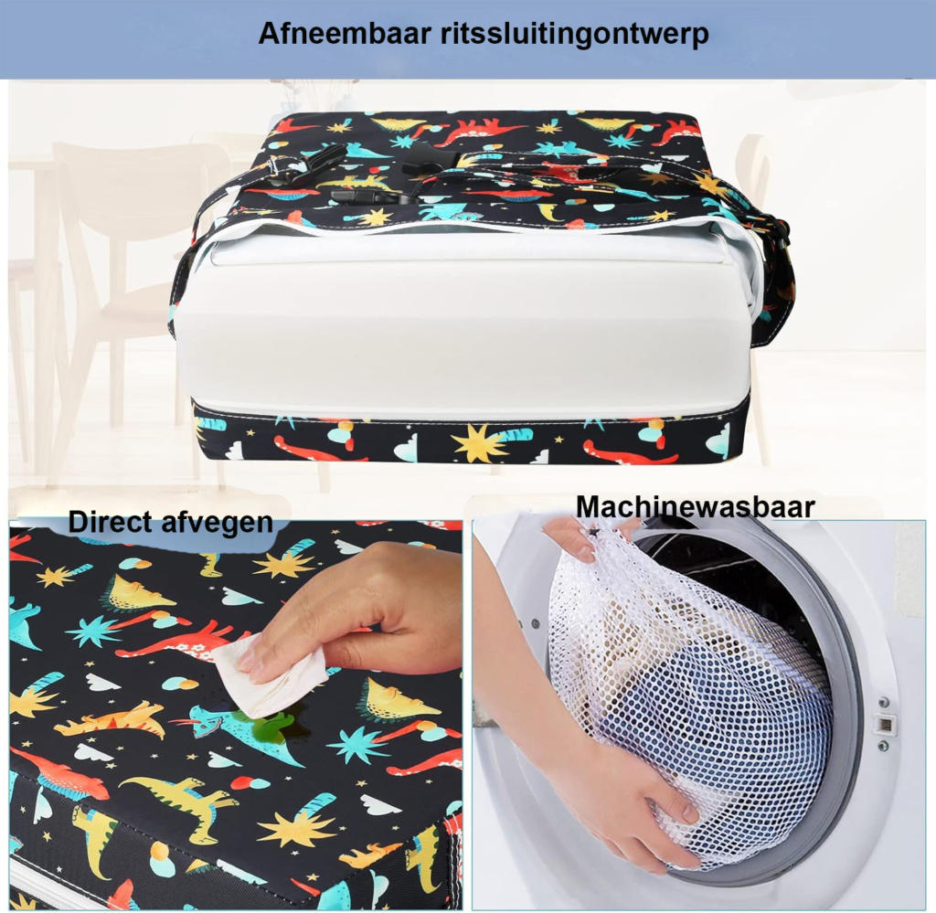 Peuter booster stoel voor eettafel met wasbaar afneembaar zitkussen en bevestigingsriemen