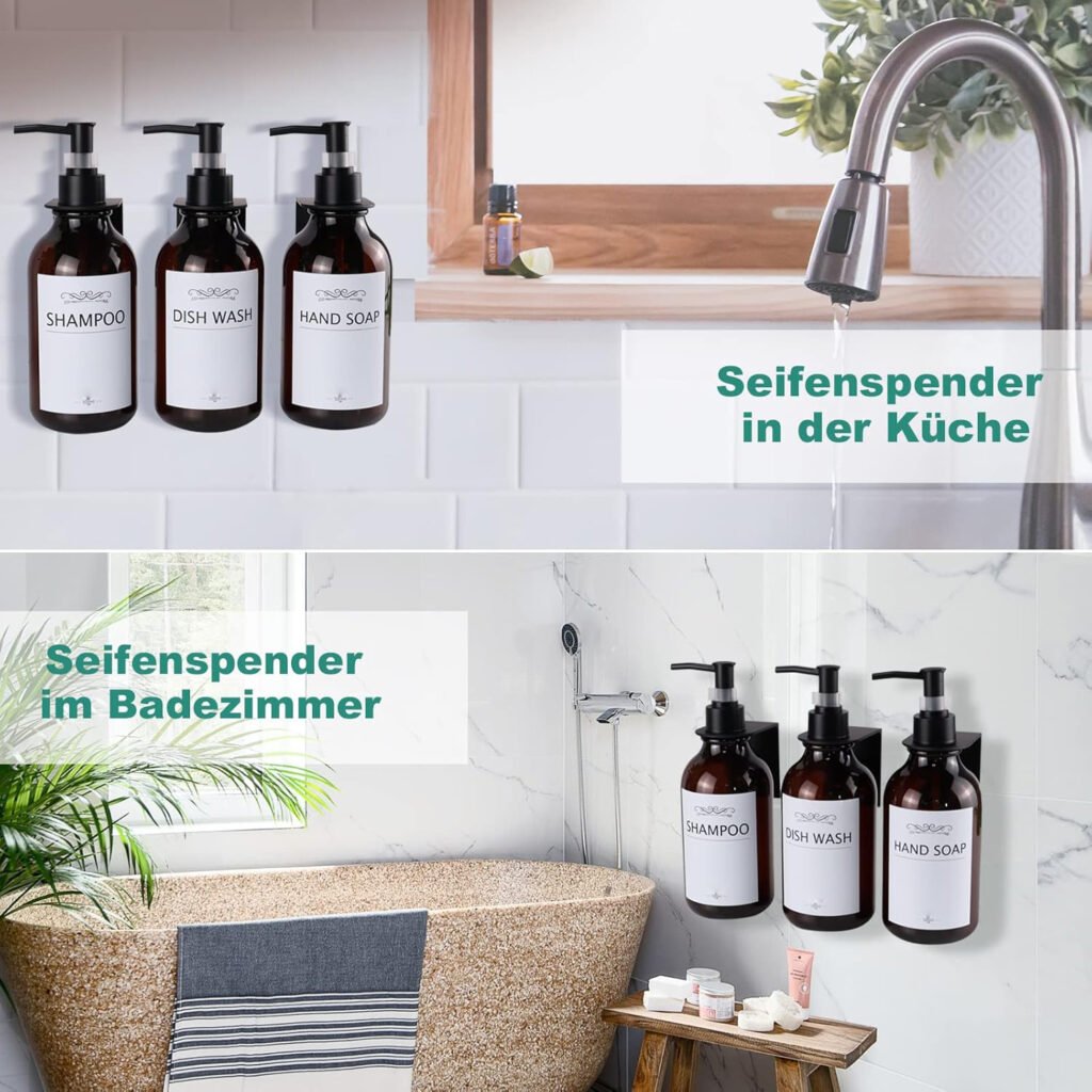 RVS zeepdispenser set met wandmontage 500ml voor keuken en badkamer
