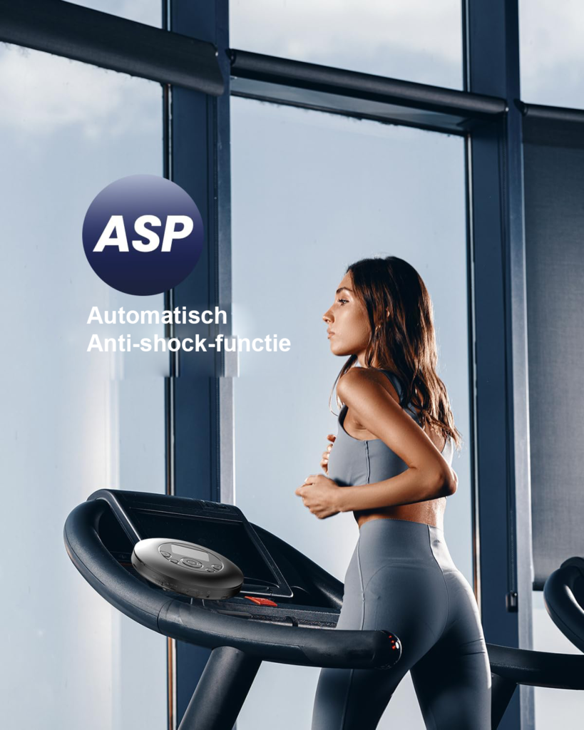 Draagbare CD speler met hoofdtelefoon, 7 uur speeltijd, anti-skip en AUX-aansluiting