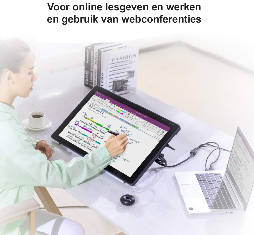 Grafische Tekentablet met Scherm 21,5 Inch - FHD Tekenscherm met Pen - Voor Tekenen, Online Onderwijs en Thuiswerken