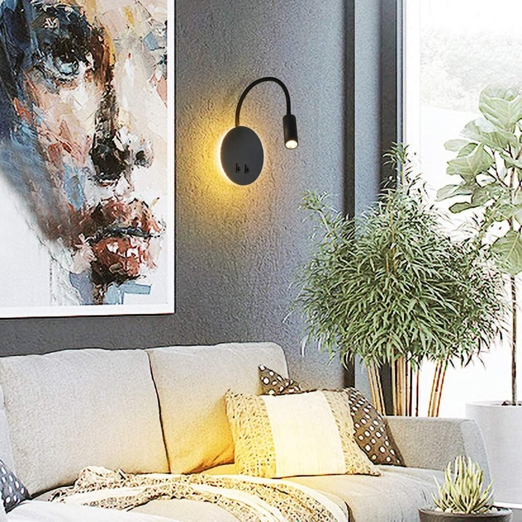 Dimbaar LED leeslampje voor bed met flexibele hals, klem en aanraakbediening
