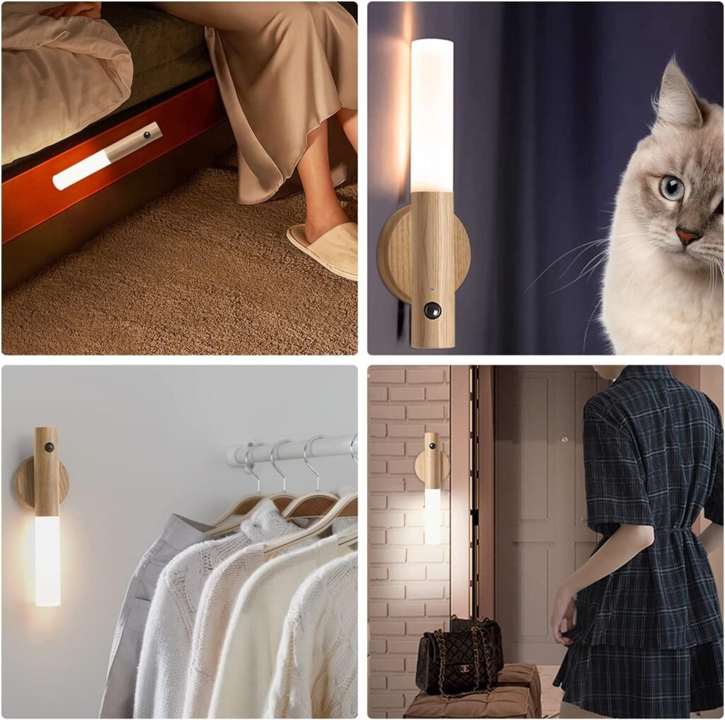Oplaadbare wandlamp met bewegingssensor, magnetische bevestiging en draadloze LED-verlichting voor binnen en buiten