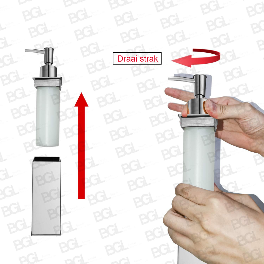 RVS zeepdispenser voor wandmontage in badkamer of keuken