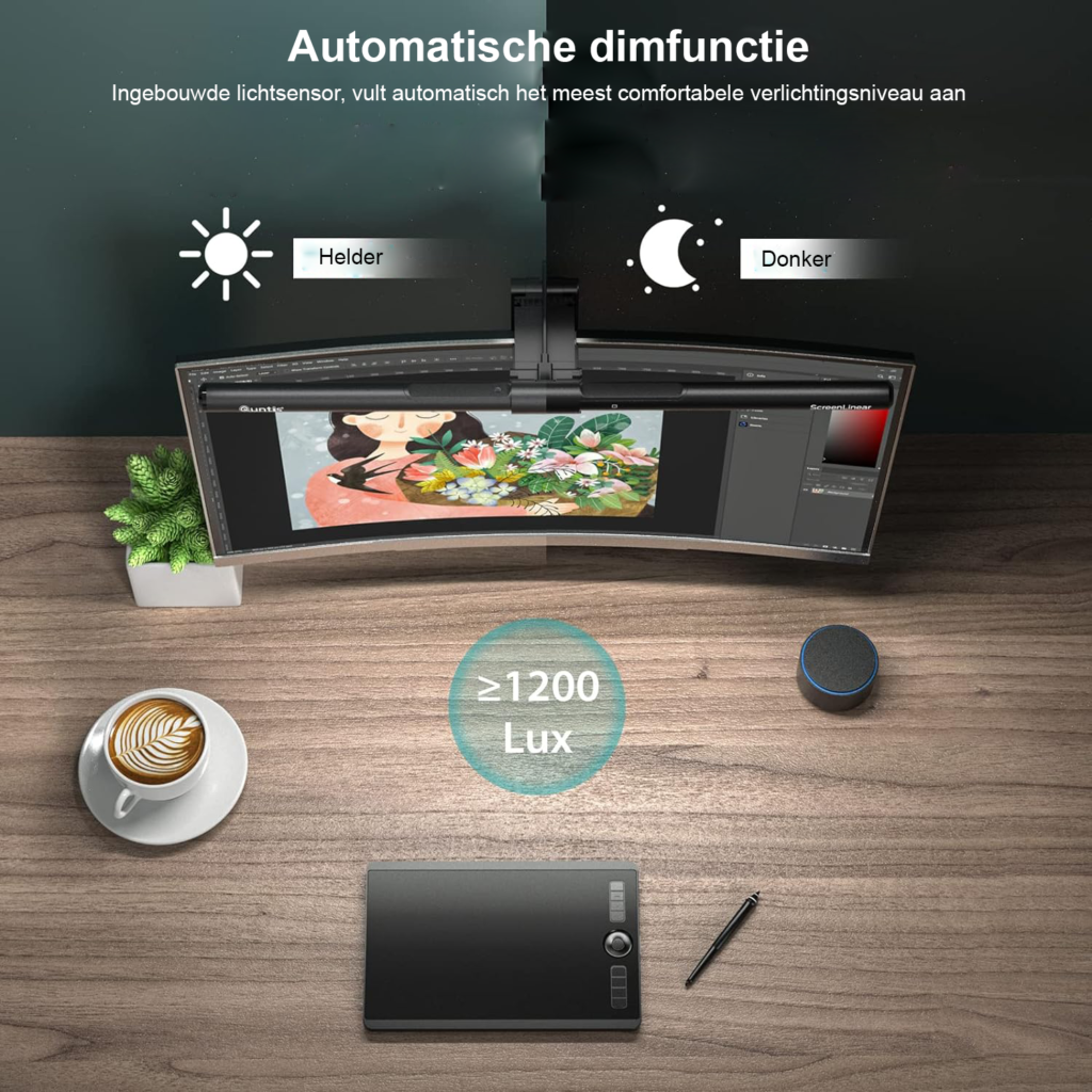 Monitorlamp 51 cm met afstandsbediening, USB schermlamp met dimfunctie en verstelbare kleurtemperatuur