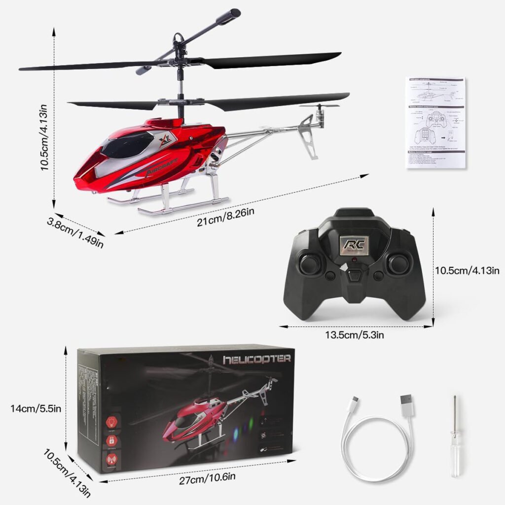 RC helikopter 2.4G met afstandsbediening, LED-licht, vaste hoogte en éénknopsstart voor kinderen vanaf 12 jaar