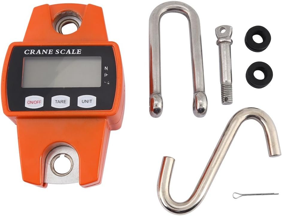 Digitale hangweegschaal 300 kg met LCD-display, metalen haak en meetlint voor jacht, visvangst en boerderij