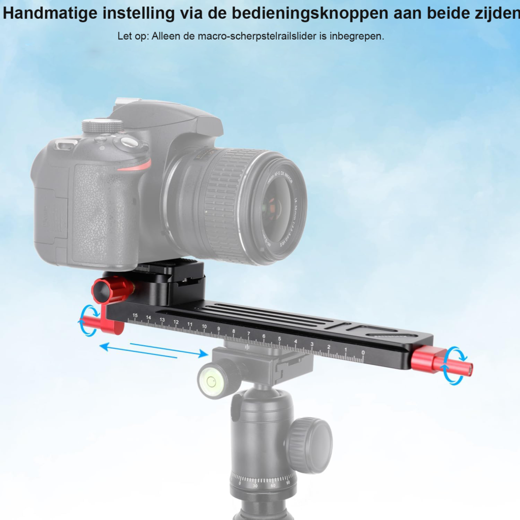 Macro focus rail met quick release plate voor Arca-Swiss, 1/4 inch schroef voor macrofotografie en close-up scherpstellen