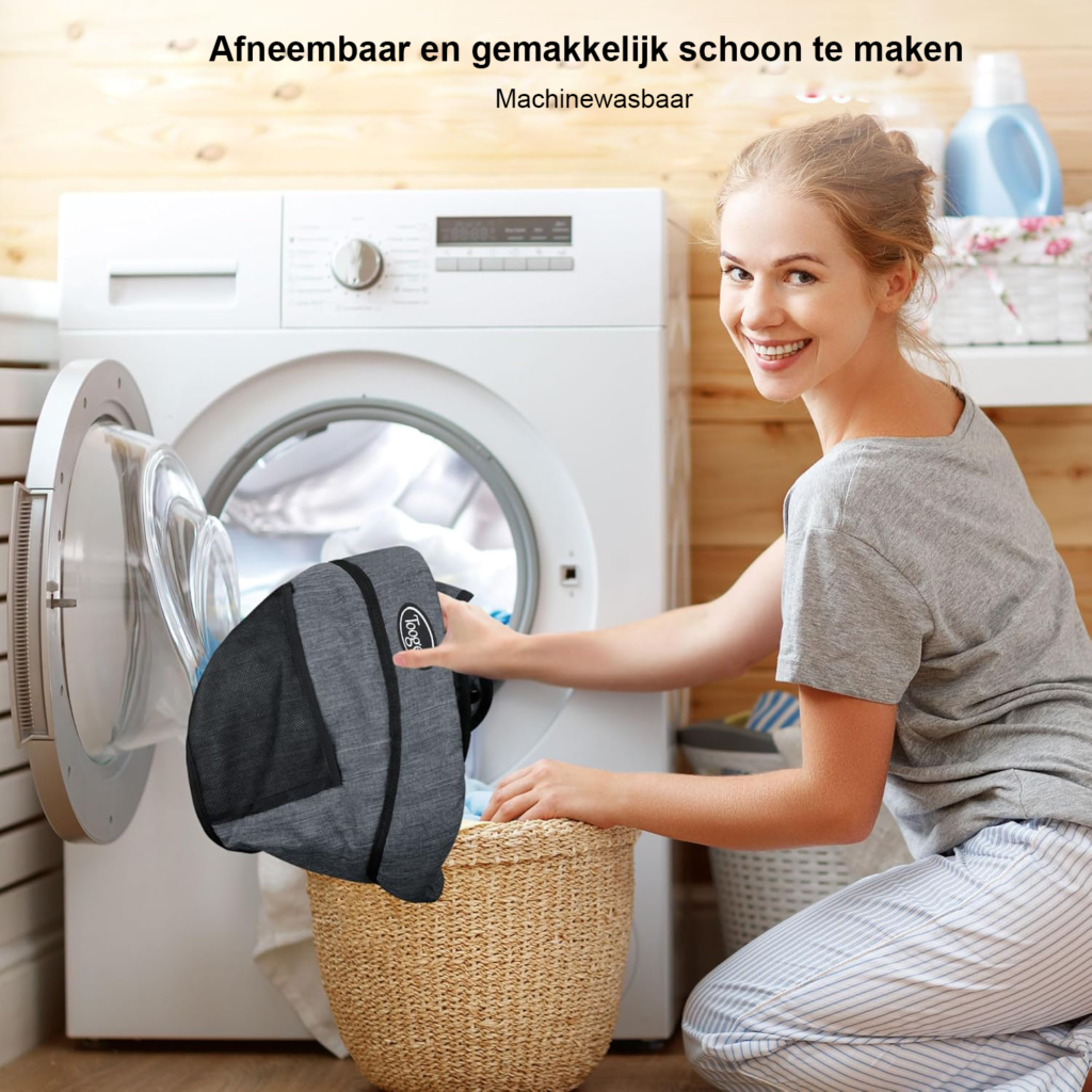 Opvouwbare kinderstoel met eetblad en transporttas, grijs, voor peuters thuis en onderweg