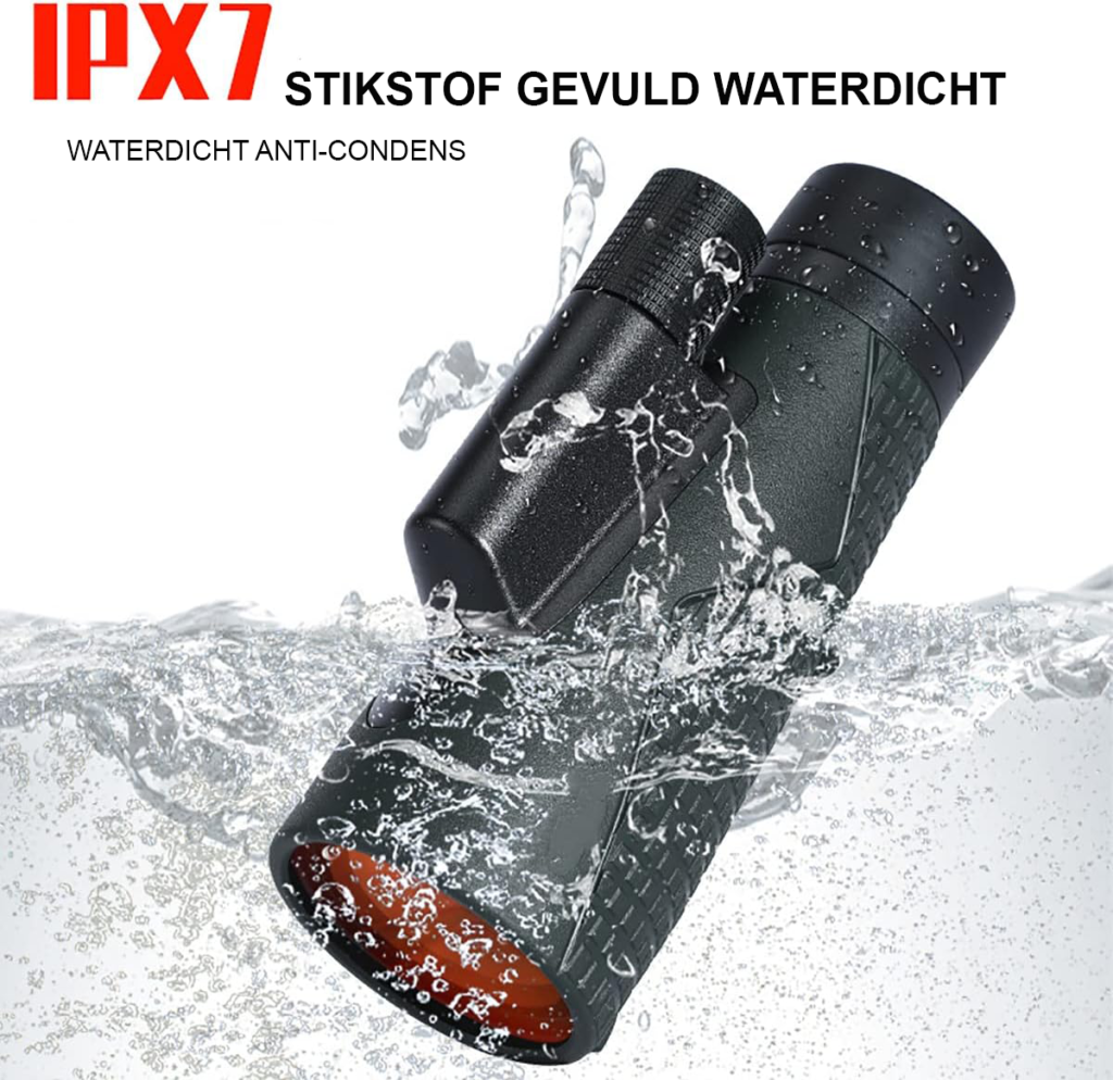 Monoculaire telescoop 12x56 met ED glas en nachtzicht, waterdicht IPX7 voor natuurobservatie